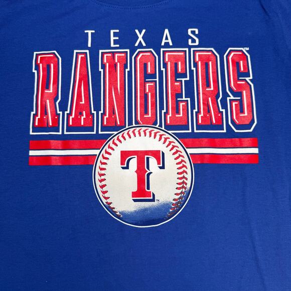 MLB Other - Texas Rangers Shirt Boys XL 16/18 Blue Short Sleeve MLB Genuine Merch NWT
